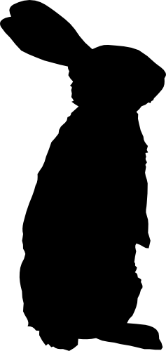 (s154-1-1Y) Bunny Rabbit Silhouette