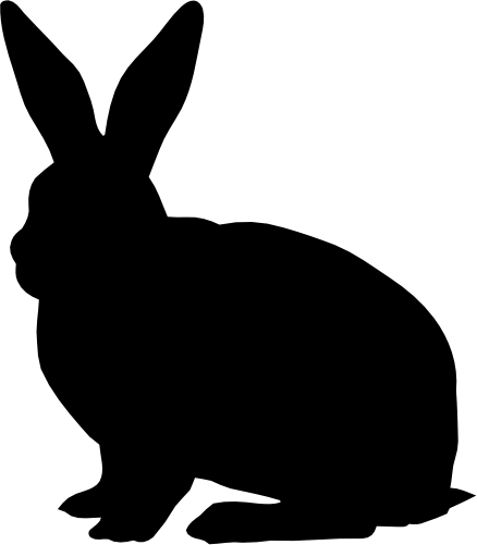 (s154-1-1Z) Bunny Rabbit Silhouette