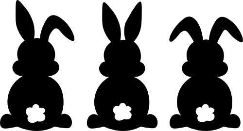 (154-01-2M) Set of 3 Cute Bunnies Bunny Rabbit