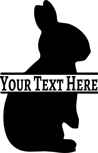 (154-02-B) Bunny Rabbit Bunnies Split Name Custom Text