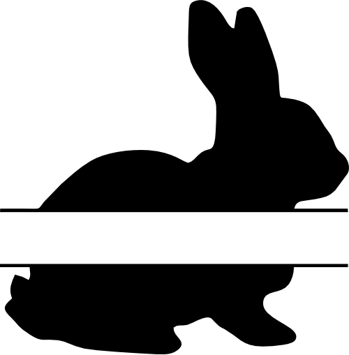 (154-02-A) Bunny Rabbit Bunnies Split Name Custom Text