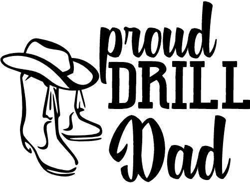 (158-03-A) Proud Drill Dad Iron-On Transfer