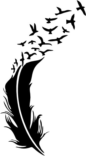 (s159-1C) Feather Birds in Flight