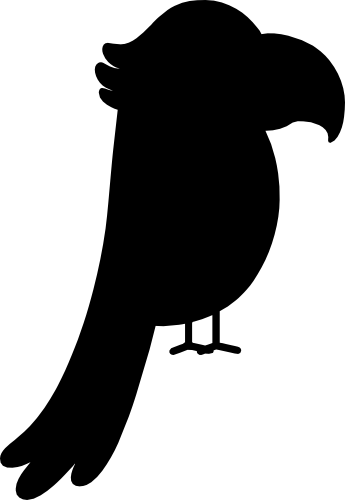 (s015-1V) Parrot Bird Silhouette