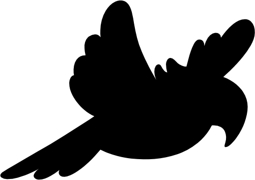 (s015-1W) Parrot Bird Silhouette
