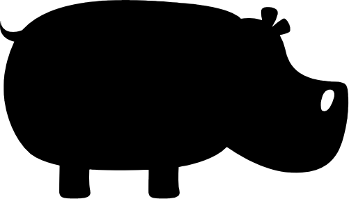 (s015-1Z) Hippo Silhouette
