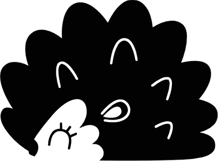 (s015-1T) Hedgehog Porcupine Silhouette