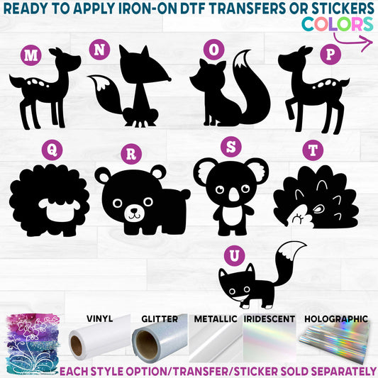 (s015) Cute Critters b Printed Heat Transfer or Sticker