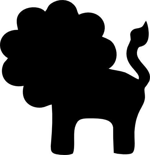 (s015-2C) Baby Lion Silhouette