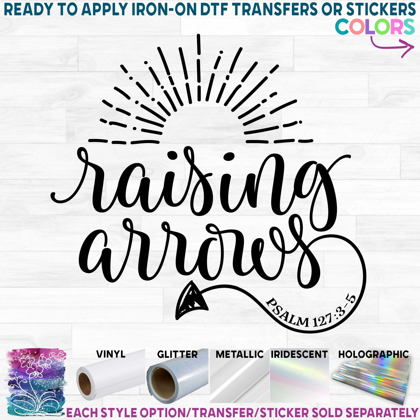 (s162-3D) Raising Arrows Printed Heat Transfer or Sticker