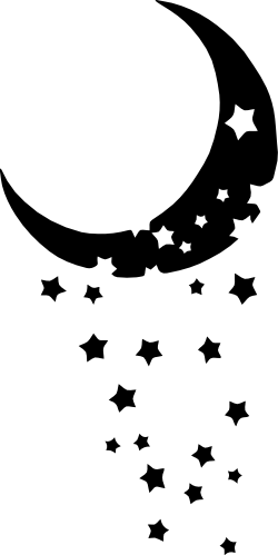 (s164-A) Moon Falling Stars