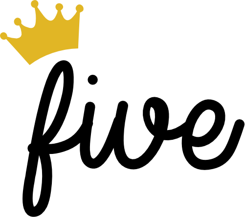 (165-I) Five Script Number with Crown