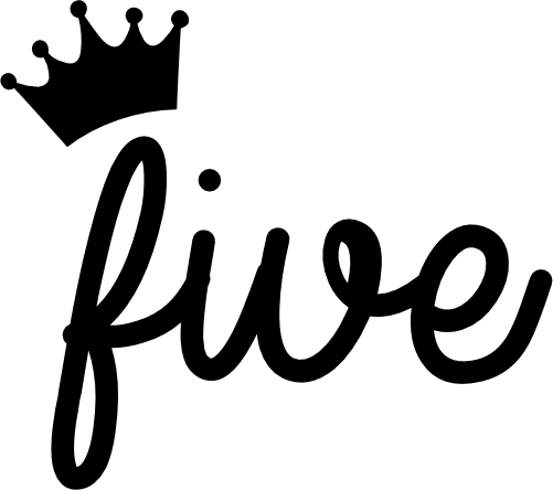 (165-I) Five Script Number with Crown