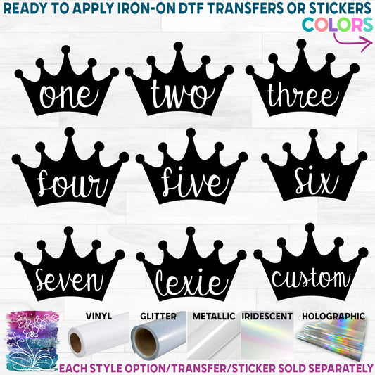 (s165-Q) One Two Three Crown Custom Text