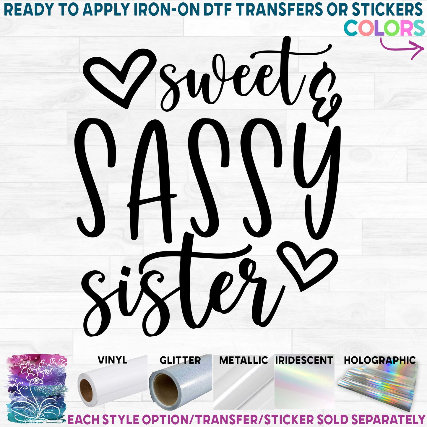 (s165-W) Sweet & Sassy Mama Sister Auntie Custom Printed Heat Transfer or Sticker