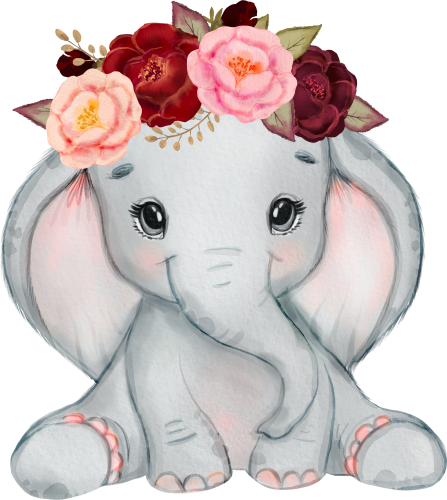 (s167-L) Elephant Pink Flowers