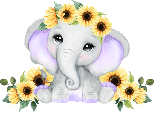 (s167-W) Elephant Sunflowers