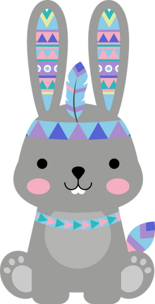 (s169-01-2A) Tribal Bunny Rabbit
