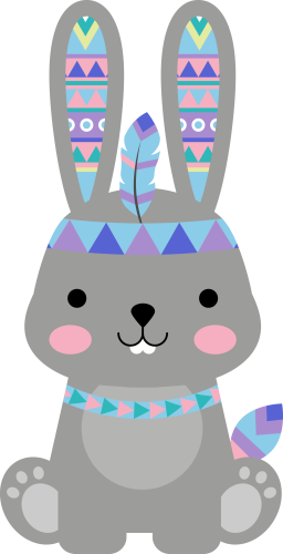 (s169-01-2A) Tribal Bunny Rabbit