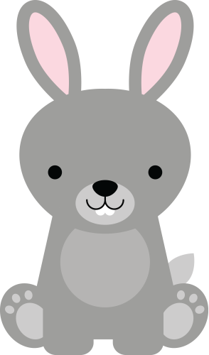 (s169-01-1N) Gray Bunny Rabbit