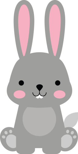 (s169-01-1O) Gray Bunny Rabbit
