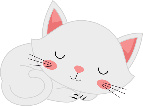 (s169-11-1D) White Cat Sleeping