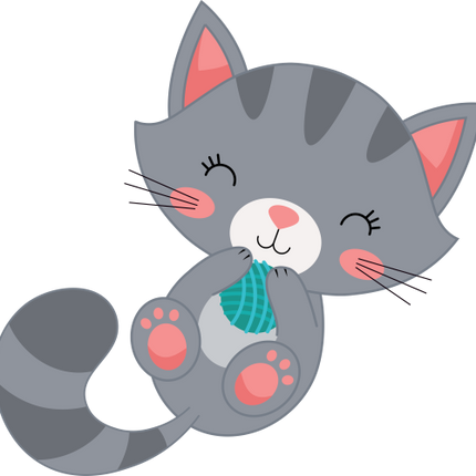 (s169-11-1G) Gray Cat Yarn Ball