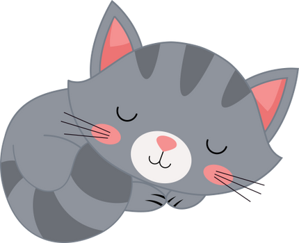 (s169-11-1H) Gray Cat Sleeping