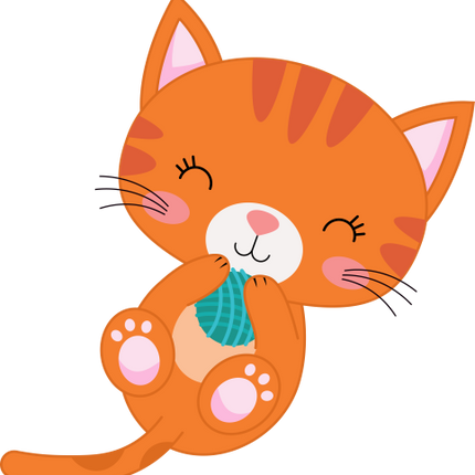 (s169-11-1O) Orange Cat Yarn Ball