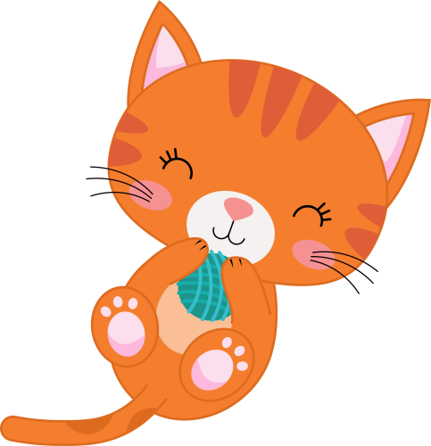 (s169-11-1O) Orange Cat Yarn Ball