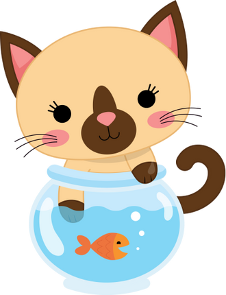 (s169-11-1V) Tan Cat Fishbowl