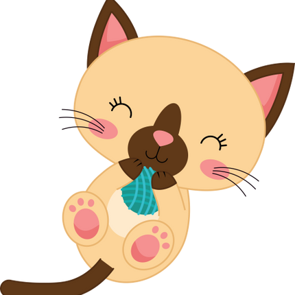 (s169-11-1W) Tan Cat Yarn Ball