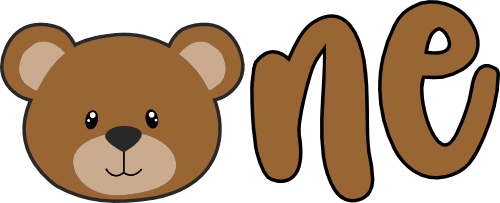 (s169-14-2D) Set of 2 Age One Teddy Bear Face Head