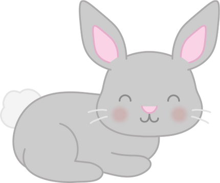 (s169-04-1E) Gray Bunny Rabbit