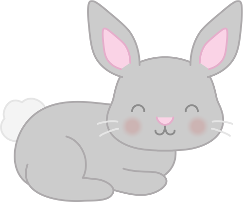 (s169-04-1E) Gray Bunny Rabbit