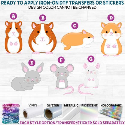 (s169-04) Cute Pets Printed Heat Transfer or Sticker