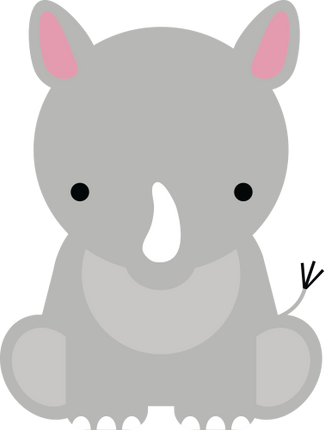 (s169-09-1J) Baby Rhino Sitting