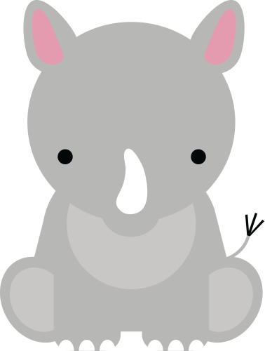 (s169-09-1J) Baby Rhino Sitting