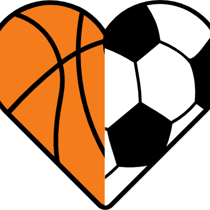 (s177-3-V) Full Color Split Heart Ball Basketball Soccer