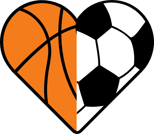 (s177-3-V) Full Color Split Heart Ball Basketball Soccer