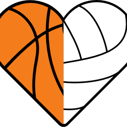 (s177-3-W) Full Color Split Heart Ball Basketball Volleyball