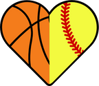 (s177-3-X) Full Color Split Heart Ball Basketball Baseball Softball