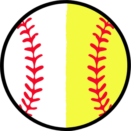 (s177-4) Full Color Split Ball Baseball Softball