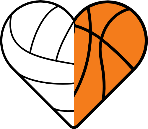 (s177-4-2J) Black White Split Heart Ball Volleyball Basketball