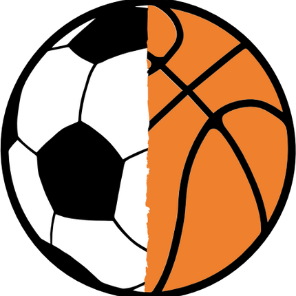 (s177-4-1M) Black White Split Ball Soccer Basketball