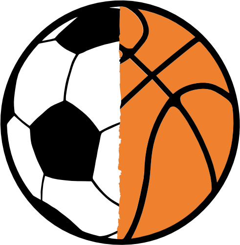(s177-4-1M) Black White Split Ball Soccer Basketball
