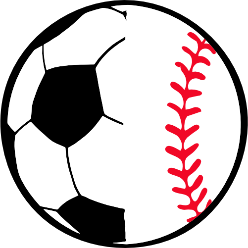 (s177-4) Black White Split Ball Soccer Baseball Softball
