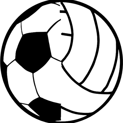 (s177-4-1O) Black White Split Ball Soccer Volleyball