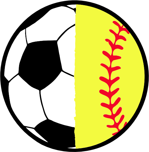 (s177-4) Black White Split Ball Soccer Baseball Softball