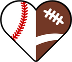 (s177-4) Full Color Split Heart Baseball Softball Football